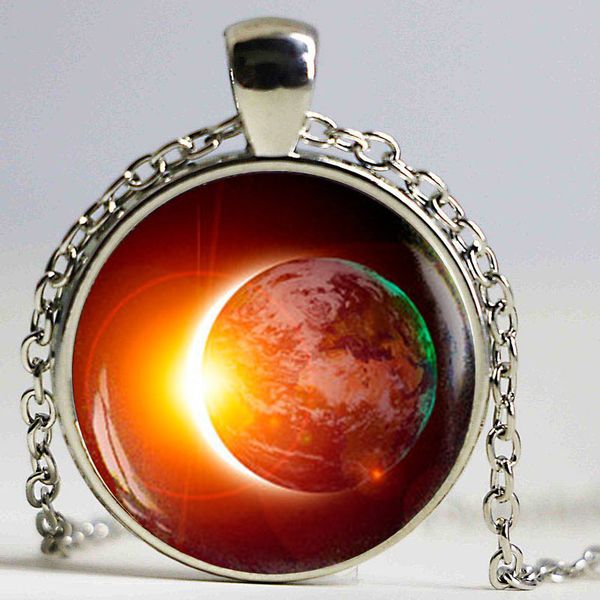 Acheter Collier Nébuleuse Charme Galaxie Espace Verre Cabochon Pendentif Système Solaire Bijoux Espace Univers Collier Collier Voie Lactée Bijoux De