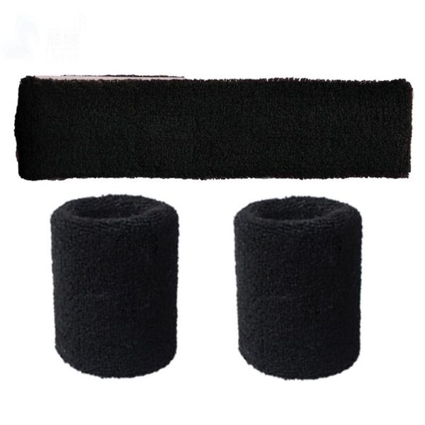 

wrist guard sweat absorption sports supplies elastic protective gym cycling head band outdoors, Black;red