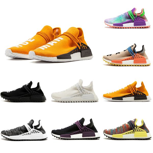 

us5-12 human race women men running outdoor shoes core black yellow blue red white holi orange designer casual sports sneaker