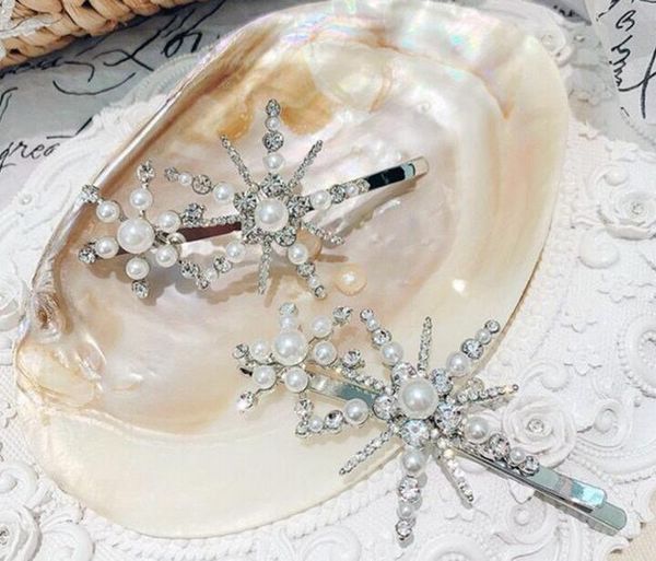 Fxmimior Bride Wedding Pearls Hair Pins Flower Bridal Hair Pieces
