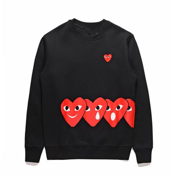 

mens designer jackets cdg play commes japanese peach heart sweater off women cotton long-sleeved des garcons cardigan white heart lovers, Black;red