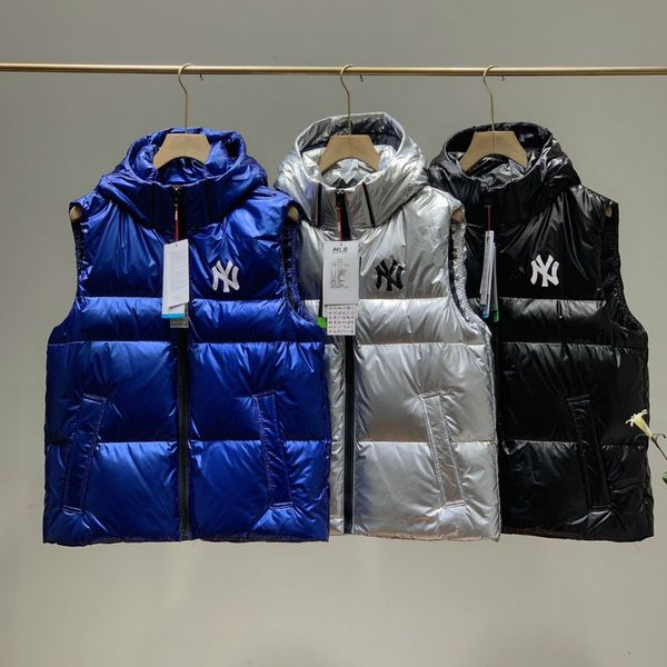 

womens vest down parkas fashion solid color letter print vests men womens couple down winter outerwear, Black;white