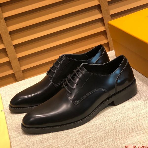 

2019ss embroidery shoes trench shoes office block brand luxury men formal shoes cowhide brand classic gold size us6.5-11 madaob