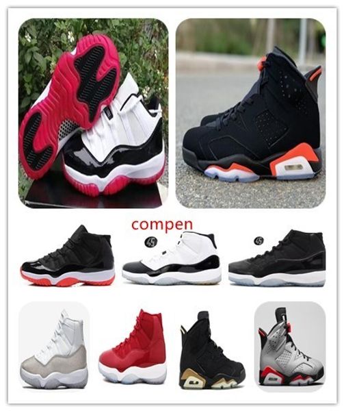 

2020 bred 11 metallic silver concords 11s space jam basketball shoes mens&womens with stock x 6s dmp midnight navy athletics