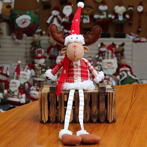 

christmas table ornament velvet cartoon elk doll sitting home decoration festival gift