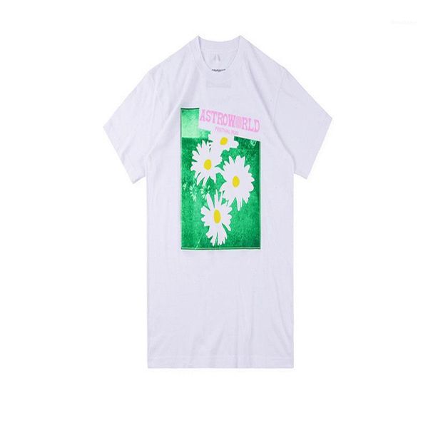 

сыпучие тис женщин топы 2020 летняя мода casual tees цветочные печати женщины тенниска конструктора с коротким рукавом, White