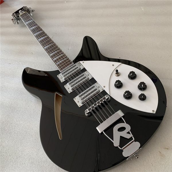 

Rare roger mcguinn limited ric jetglo 370 12 tring emi acou tic electric guitar black triangle white mop fingerboard inlay