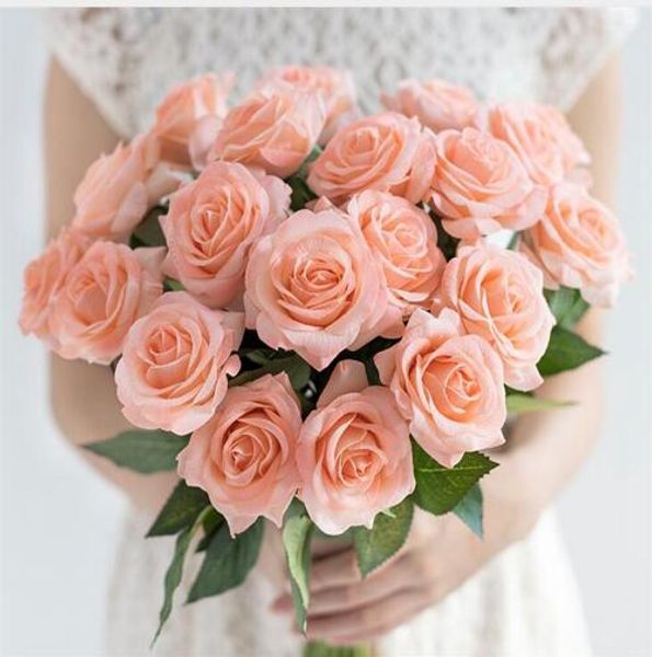 Künstlicher Seidenstrauß Französischer Rosen-Blumenstrauß Gefälschte Blumen arrangieren Tisch Gänseblümchen Hochzeitsblumen Dekor Partyzubehör Flores GA756