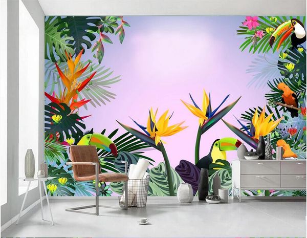 

3d wallpaper custom p mural modern natural plant flowers and birds 3d tv background home decor 3d wall murals wallpaper for living room