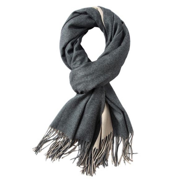 

autumn winter new foreign trade scarf gift female korean edition double - sided imitation cashmere gift versatile soft thermal shawls, Blue;gray