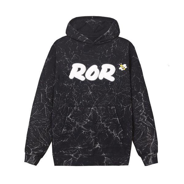 

19fw cartoon bee logo letter printed designer hooded sweatshirt classic simple autumn winter pullover hoodie street sweater hoodies outwear, Black