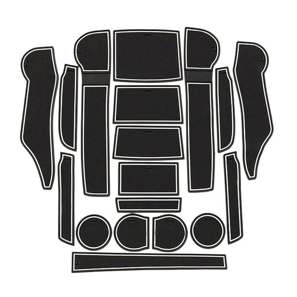 

18pcs car front&back door slot pad mat cup holders mats trim interior styling for forester 2019 interior accessories whit