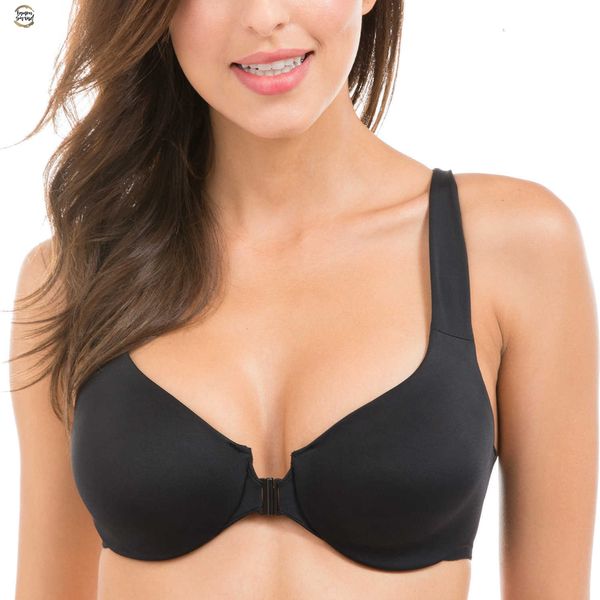 

fashion new women's comfort underwire full coverage non-foam racerback front closure bra drop shipping good quality, Red;black