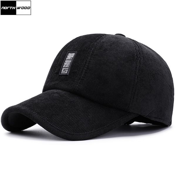 

northwood] winter baseball caps for men with earflaps corduroy warm dad hats male bone gorras casquette trucker hat caps, Blue;gray