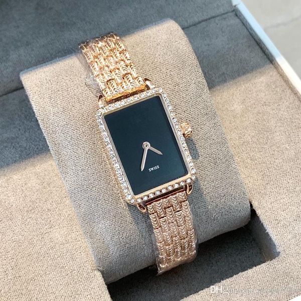 

rectangle face luxury women female watch rhinestone quartz lady bracelet watch wristwatch with diamond casual steel strap simple dress watch, Slivery;brown