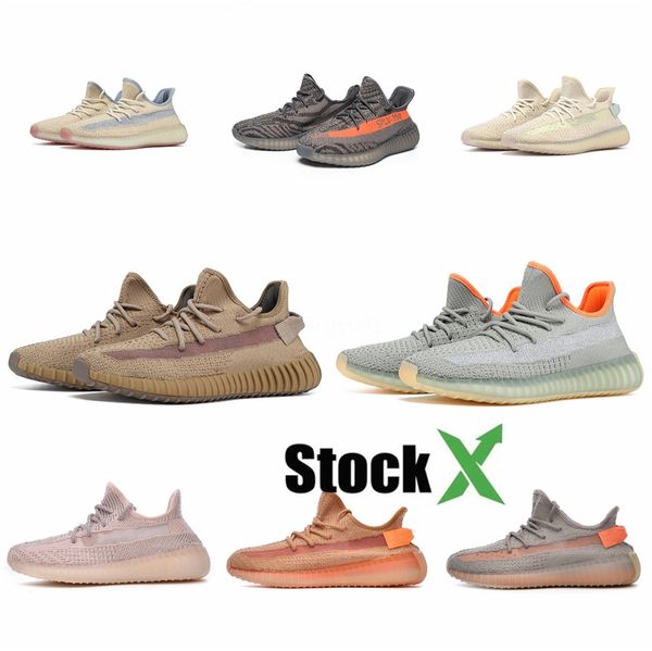 

2020 new yeehu yecheil black static reflective kanye west running shoes gid glow true form clay butter men sneakers four #qa631