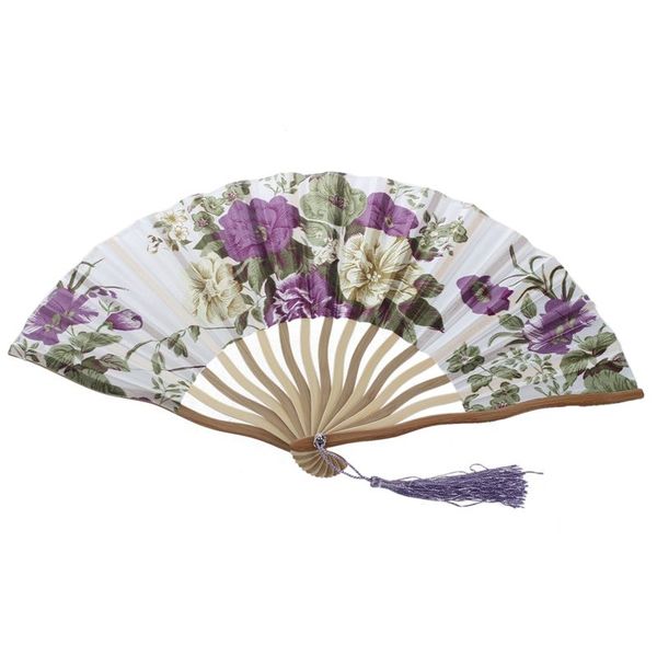 

подумаешь китайский цветочный узор ткань из бамбука рамки складная рук вентилятор коричневый другой домашний декор