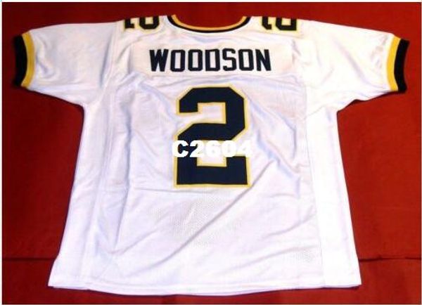 

men #2 charles woodson white blue custom michigan wolverines college jersey size s-4xl or custom any name or number jersey, Black;red