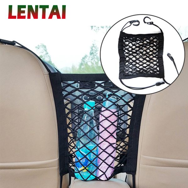 

lentai 1pc car storage net pocket auto seat phone bag for e46 e60 focus 2 3 polo golf 4 octavia