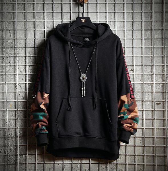 

дизайнер балахон роскошных mens hoodies бренд мужской новый шить свободный капюшоном моды популярный с длинными рукавами пуловер куртка m-3x, Black