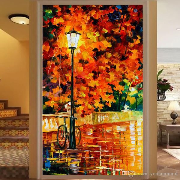 

cuatom 3d p wallpapers oil panting tree abstract art home decor wall mural wall for porch corridor living room paper wall