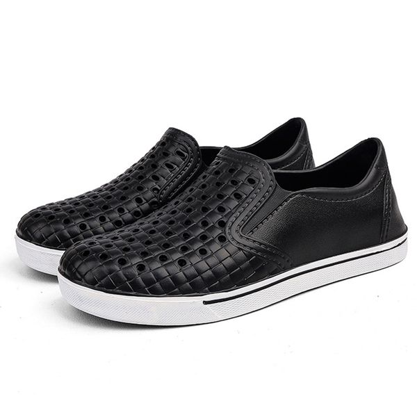 

size 40-45 2018 men's casual shoes men summer style hollow flats for men loafer casual high-end shoes cool hole, Black