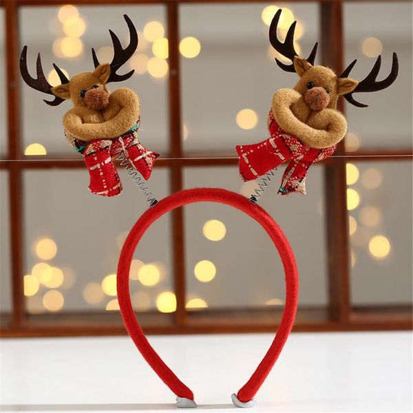 

christmas decor headbands santa claus deer bear snowman xmas party decoration clasp headband 2020 new year kids hair accessories