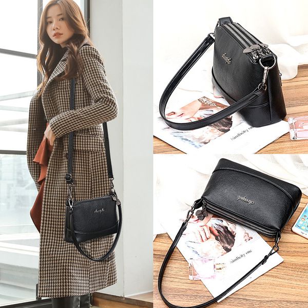 

autumn ladies messenger bag soft leather shoulder bag fine leather large capacity