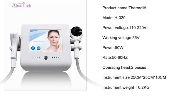 

2 in 1 body shaping vacuum cooling focused rf thermolift for skin tightening face lifting household
