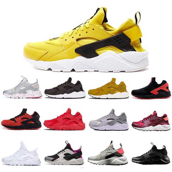 

2019 huarache 4.0 1.0 running shoes triple black men women yellow designer sneakers huaraches sports sneaker size 36-45