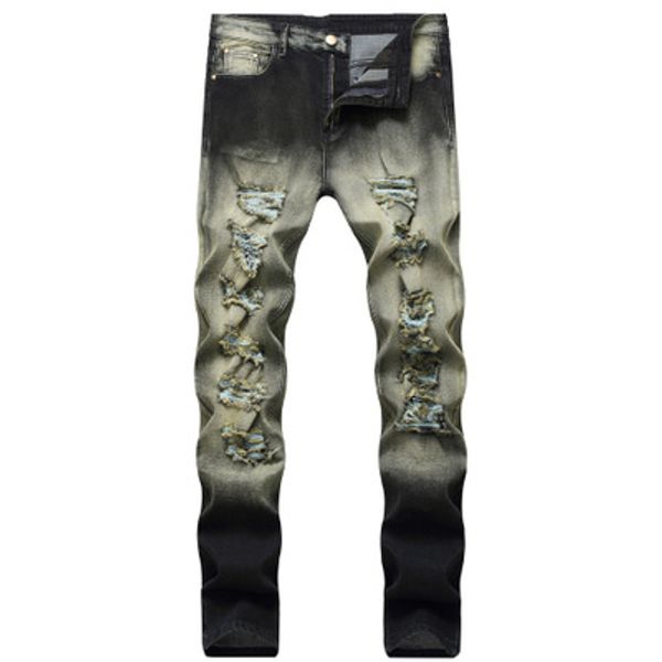

2020 designer new men's jeans mens elastic hole jeans two color color color changing men's jean's pants, Blue