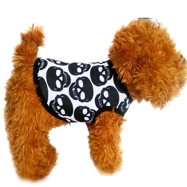 

zero pet puppy small dog cat pet clothes skull vest t-shirt apparel