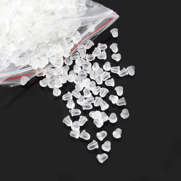 

1000pcs 5mm-clear soft rubber silicone earring back ser for women earring