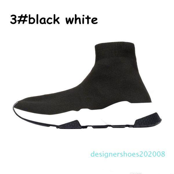 

2020 designer shoes speed trainer platform casual of triple socks red bule white flat fashion mens womens sports sneakers size 36-45 s08, Black