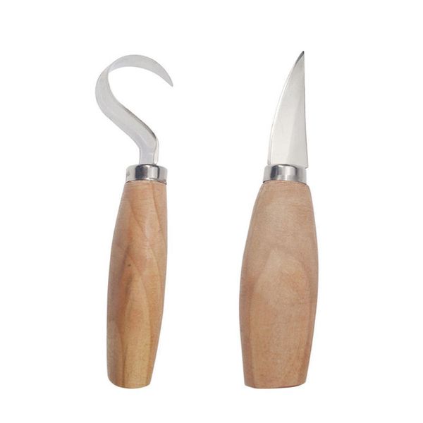 

2x steel wood carving cutter woodworking spoon carving knife tools kit
