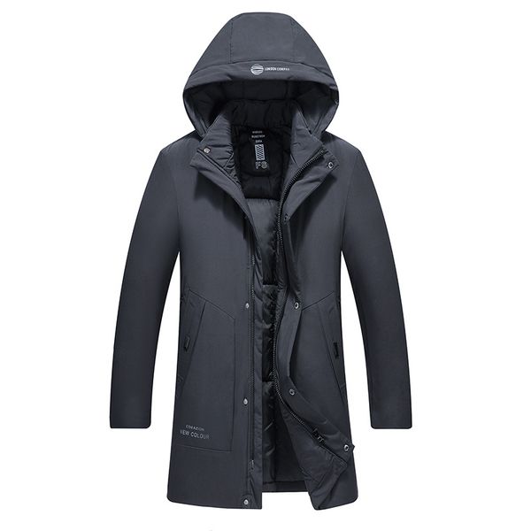 

1901 new fashion middle-aged men's overcoat winter clothing plus size long padded jacket dad winter down cotton-padded coat, Black