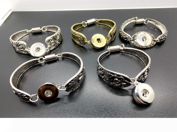 

5шт / много смешанный винтажный стиль имбирь оснастки браслет diy женщин ювелирные изделия браслет браслет подходят 18 мм оснастки кнопку ну, Golden;silver