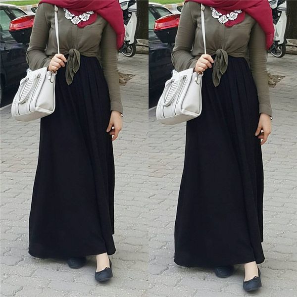 

ethnic clothing 2021 fashion muslim dress women chiffon skirt, Red
