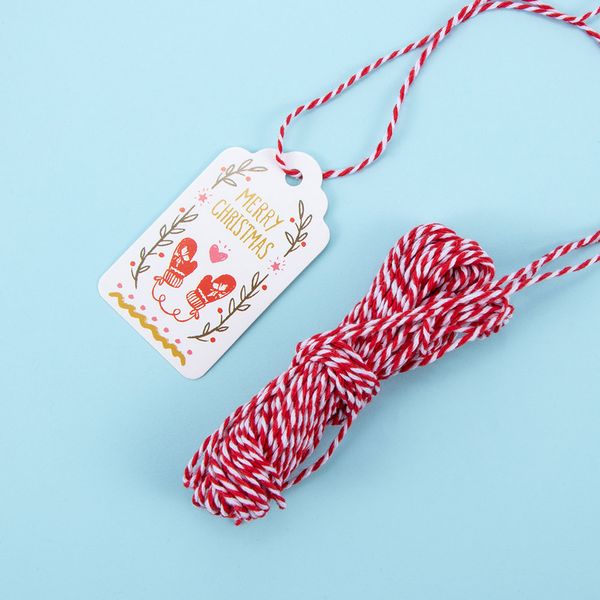

50pcs рождество бумага теги со струнным diy craft партии украшением висячих украшений для вечеринок