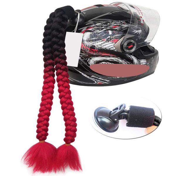 

motorcycle helmet braids woman braids wig for motorbike helmets twist dual pigtail ponytail with sucker bow 7 colors