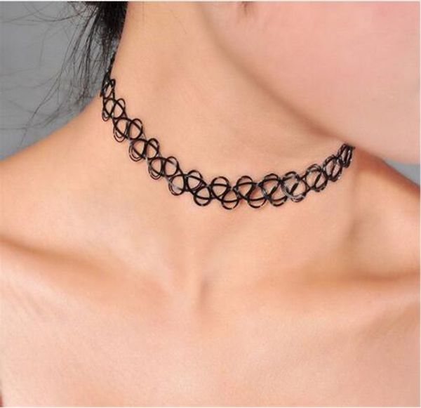 

новые фирменные горячие татуировки колье стрейч ожерелье женщины ретро винтаж эластичный черный панк chocker ожерелья девушки ювелирные изде, Golden;silver