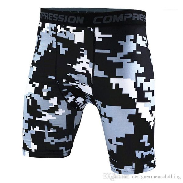 

fitness shorts tight quick drying running bicycle swimming mens shorts camouflage print sports, White;black