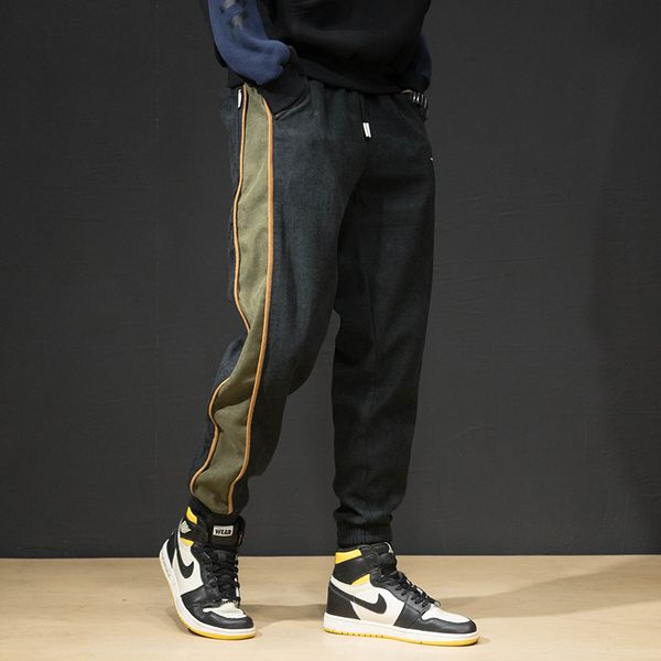 

мода streetwear мужские джинсы сыпучие fit срощенной конструктора вскользь вязаные sweatpants мужчины гарем брюки hip hop штанах hombre, Blue