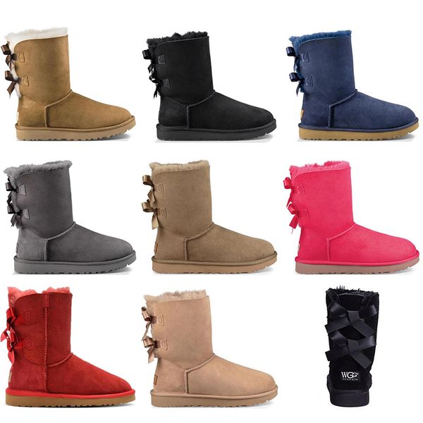 

with socks designer boots australia women girl classic snow boots bowtie ankle short bow fur boot for winter black grey brown