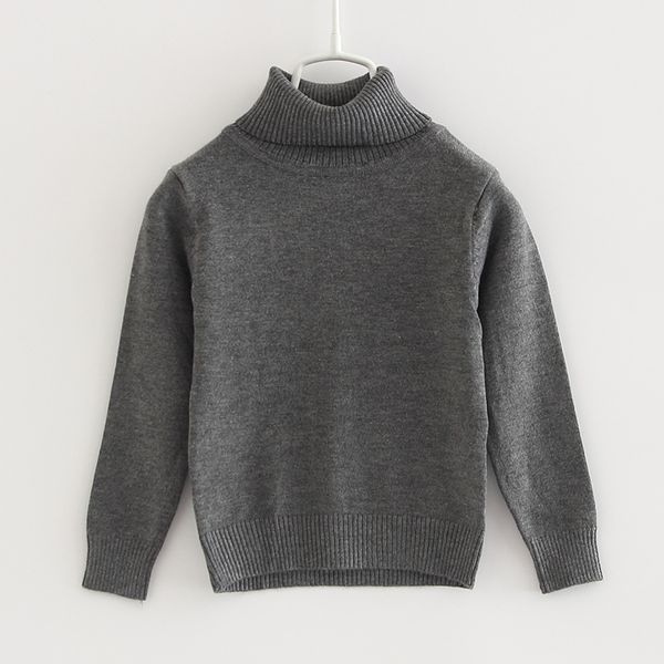 

Spring Autumn Kids Sweater Plain Turtle Neck Boys and Girls Pullover 1 2 3 4 5 6 7 Years Old Toddler Girl Clothes, Black