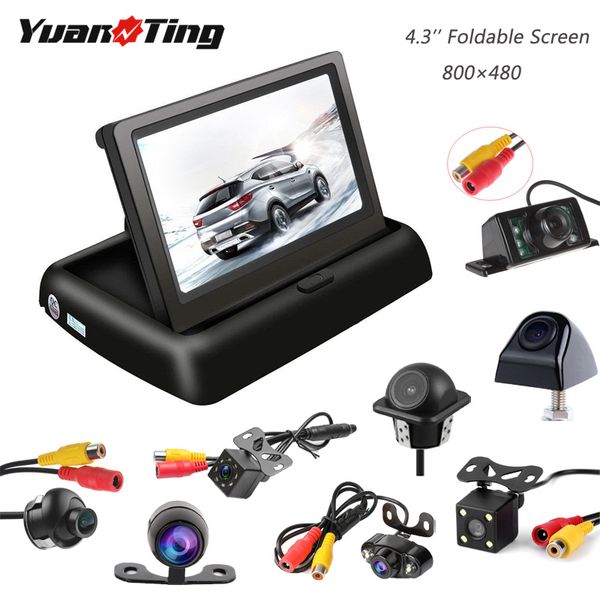 

yuanting 4.3'' tft lcd car monitor rear view backup camera waterproof night vision reversing auto parking assistance system kit