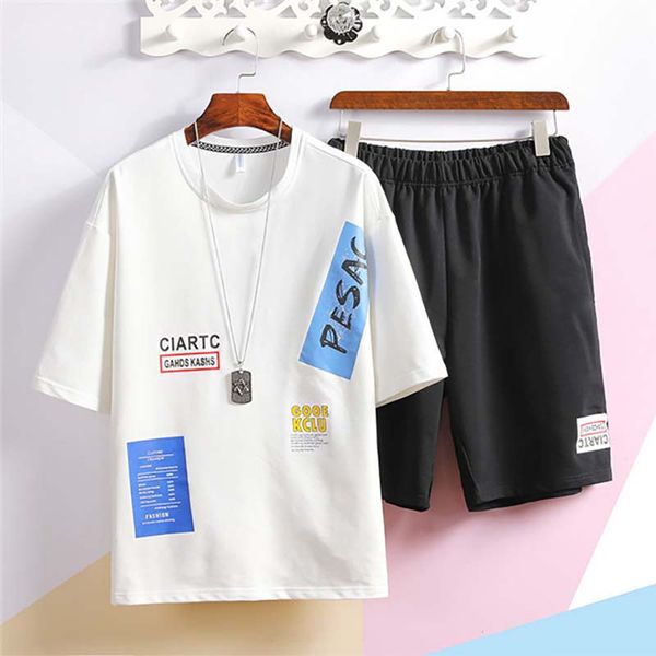 

2020 new arrival designer men's tracksuits fashion summer mens t-shirts + shorts brand men casual sport tracksuit 4 colors size s-3xl, Gray