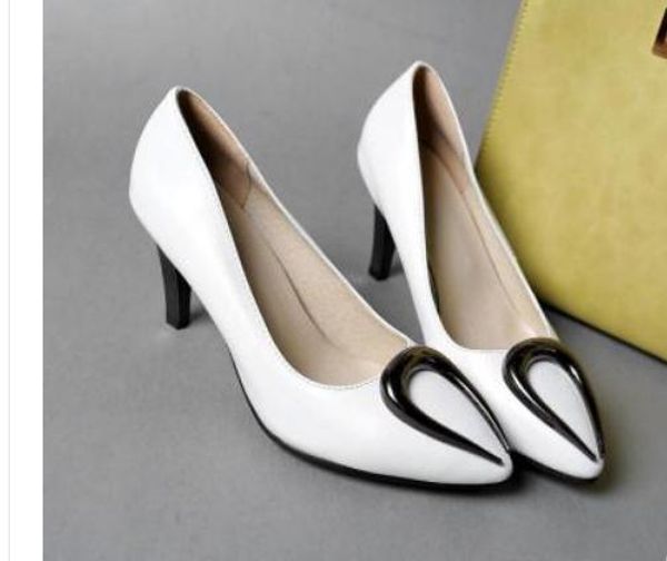 

women's shoes in spring and autumn high fine heel pointed end@012, Black