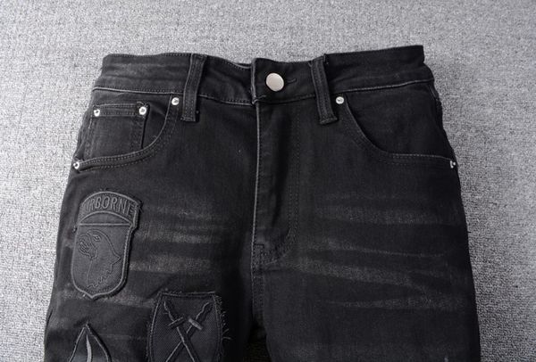 

designer men's jeans summer fashion trend stretch slim straight jeans denim 2020 trend men's casual pants wholesale-h, Blue