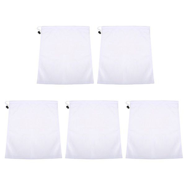 

10pcs reusable produce bags rope mesh vegetable fruit storage pouch 30x35cm